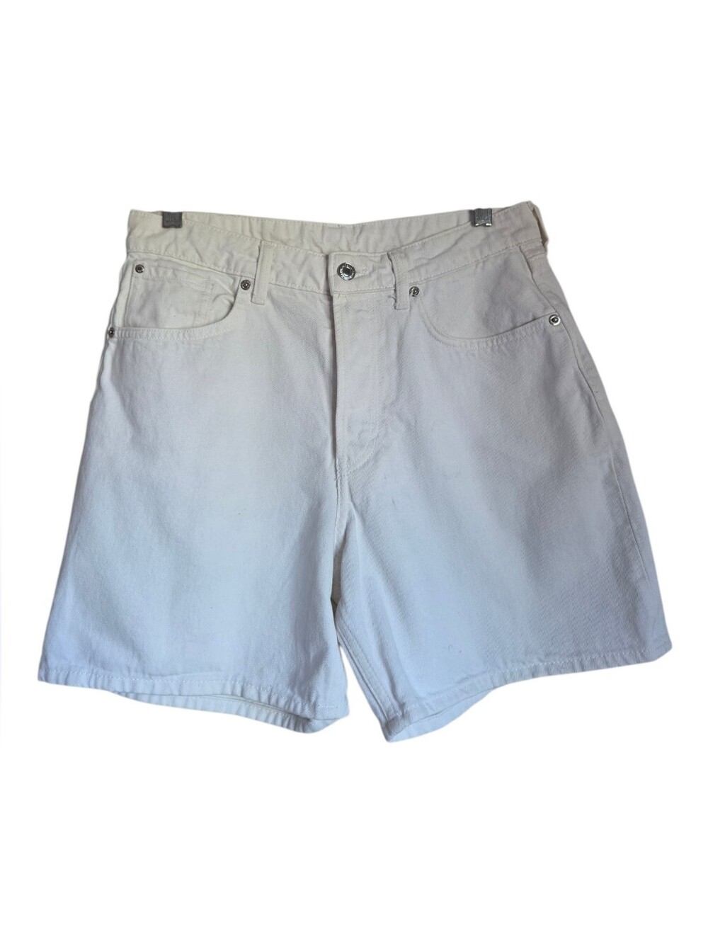 &denim h&m white jean shorts button fly white size 8